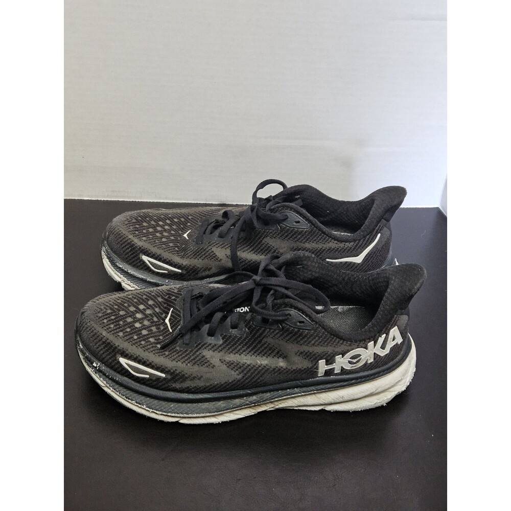 Sz 9B - Hoka One One HOKA Clifton 9 Black White W